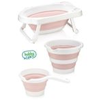 Sepetkitchen Katlanır Çocuk Küveti & Kova Maşrapa Seti Pudra