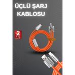 Sepetopia 120W Hızlı Şarj Kablosu Turuncu Yüksek Güç Kapasitesi Çoklu Şarj Girişi