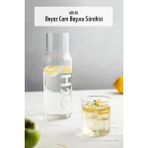 Sepetopia Borosilikat Cam Beyaz Başucu Sürahisi & Cam Sürahi * 600 ml - 0.8 ml
