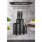 Sepetopia Tezgah Üstü Siyah Kaşıklık & Bıçaklık & Kepçelik & Organizer