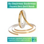 Sepetra Su Geçirmez Sızdırmaz Dekoratif Fayans Arası Derz Şerit Bandı, 0,5 cm x 50 m, Gold