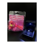 Sepetten Eve Love Flowers Mini Buket ve Işıklı Kutuda Gümüş Kaplama tektaş yüzük Sevgiliye hediye Yılbaşı Hediye