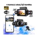 SepetteX 4 Kanallı Araç İçi Kamera WiFi Full HD 1080P | Ön Arka İç Yan Kayıt | Gece Görüşlü 7/24 kayıt Wi-Fi