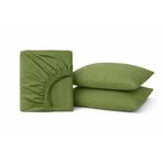 Septumium%100 Pamuklu Lastikli Çarşaf, Haki, 2 Yastık Kılıfı Dahil (180x200)