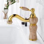 SEPZPRDM Mikser musluğu için mutfak lavabo, banyo musluğu, pirinç ve mermer banyo lavabosu musluğu, soğuk ve sıcak su lavabosu için mikser musluğu, güverte monte edilmiş musluk