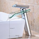 SEPZPRDM Mutfak lavabo armatürleri, musluklar krom banyo lavabo pirinç musluk lavabo musluğu şelale musluk cam banyo vinç soğuk sıcak su karıştırma bataryası banyo armatürü