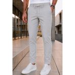 Ser Joven Erkek Açık Gri Rahat Kesim Beli Lastikli Bağcıklı Yan Cepli Jogger Kumaş Pantolon