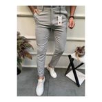 Ser Joven Erkek Açık Gri Slim Fit Likralı Düz Kumaş Pantolon