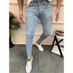 Ser Joven Erkek Buz Mavi Slim Fit Lazerli Likralı Jean Pantolon - 32