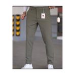 Ser Joven Erkek Haki Slim Fit Likralı Yan Cep Bilek Boy Düz Kumaş Pantolon
