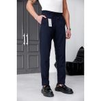 Ser Joven Erkek Lacivert Slim Fit Likralı Beli Lastikli Bağcıklı Yan Cep Jogger Kumaş Pantolon - 30