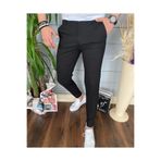 Ser Joven Erkek Siyah Slim Fit Armür Desenli Likralı Pantolon