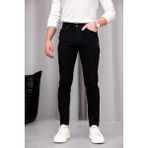 Ser Joven Erkek Siyah Slim Fit Likralı Dar Paça Lazerli Kot Pantolon - 38