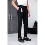 Ser Joven Erkek Siyah Slim Fit Likralı Yan Cep Bilek Boy Düz Kumaş Pantolon