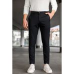Ser Joven Erkek Slim Fit Siyah Likralı Keten Pantolon