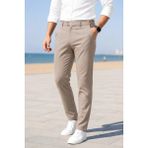 Ser Joven Erkek Vizon Slim Fit Likralı Yan Cep Bilek Boy Düz Kumaş Pantolon - 33