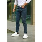 Ser Joven Erkek Yeşil Slim Fit Lazerli Likralı Jean Pantolon