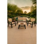 Sera 2 1 1 S Bahçe Takımı / Bahçe - Balkon - Teras Mobilyası, Bahçe Oturma Grubu, Yıkanabilir Cappuccino