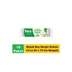 Sera Çöp Torbası Büzgülü Nergis Kokulu Büyük Boy 10 Lu 65 x 70 cm x 15 Paket