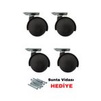 Seraç 4 Adet 40mm Oynak Tablalı Mobilya, Sehpa Tekerleği