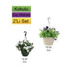 Serada Decor & Plant 2'Li Set Beyaz Mor Petunya Çiçeği, 10-30 cm