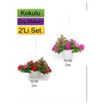 Serada Decor & Plant 2'Li Set Kırmızı Pembe Petunya Çiçeği, 10-30 cm