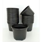 Serada Decor Plant Katı Plastik Çiçek Saksısı 5 Adet (14'lük) Üretim Saksısı Siyah