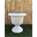 Serada Decor Plant Nergis Saksı Krem 35X43 cm 9,8 Lt Beyaz Ayaklı Plastik Saksı Bahçe Saksısı