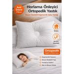 seral Horlama Önleyici Ortopedik Yastık 50X70 cm – %100 Pamuk Kumaş, Silikon Dolgulu (750 Gr)