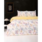 Seralay Home Çiçek Çift Kişilik Lastikli Çarşaf Nevresim Takım - Sarı - 200 x 220 cm