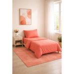 Seralay Home MERCAN TURUNCU RENK TEK KİŞİLİK NEVRESİM TAKIMI (LASTİKLİ ÇARŞAFLI)