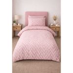 Seralay Home Pembe Zigzag Lastikli Çarşaflı Tek Kişilik Nevresim Takımı
