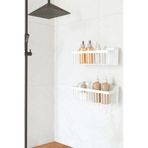 Seram Collection Banyor Yapışkanlı Banyo Rafı, 2'li Banyo Düzenleyici Organizer Banyo Duş Rafı Şampuanlık, Plstik