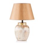 Seramik Abajur Krem Gold 45 cm | Modern Dekoratif Masa Lambası | E27 Uyumlu | El Yapımı Şık Tasarım | Salon Yatak Odası Aydınlatma – Pomme SRMK-53
