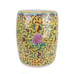 Seramik Bahçe Taburesi Dekoratif Bahçe Tabureleri El Boyalı Pastel Şakayık Giyinme Taburesi Vintage Yuvarlak Davul Taburesi Patio Oturma Odası Soğutucu İskele Sehpa Süsle,One Color-C