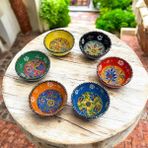 Seramik Çerezlik Sosluk Kahvaltılık Sunumluk Kase El Yapımı (Hand Made) - Kabartma Çiçek Desenli