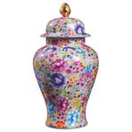 Seramik Çin Retro Zencefil Kavanoz Vazo Mavi ve Beyaz Çiçek Desenli Benzersiz Dekoratif Kavanoz Retro Antika Porselen Zencefil Kavanozu, A-w27xh42cm,A-w27xh42cm