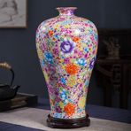 Seramik Çin Retro Zencefil Kavanoz Vazo Mavi ve Beyaz Çiçek Desenli Benzersiz Dekoratif Kavanoz Retro Antika Porselen Zencefil Kavanozu, C-w27xh38cm,C-w27xh38cm