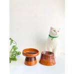 Seramik Kedi Ve Köpek Mama Su Kabı KAHVERENGİ GÖKKUŞAĞI & Colorful Moon Bowl KAHVERENGİ GÖKKUŞAĞI 2'Lİ