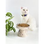 Seramik Kedi Ve Köpek Mama Su Kabı SİYAH EBRU