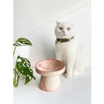 Seramik Kedi Ve Köpek Mama Su Kabı TURUNCU ÇİZGİLİ EBRULİ