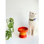Seramik Kedi Ve Köpek Mama Su Kabı TURUNCU GÖKKUŞAĞI
