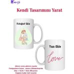 Seramik Kişiye Özel Kupa Bardak - Fotoğraflı Kupa -Isimli Kupa-Baskılı - Beyaz - 325 ml