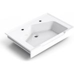 Seramik Kuaför Lavabosu 75 cm Beyaz Erkek Kare Lavabo