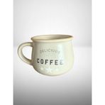 Seramik Kupa Bardak Coffee Desenli 150 cc - Bej - 150 ml