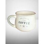 Seramik Kupa Bardak Coffee Desenli 150 cc - Beyaz - 150 ml