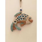 Seramik Mini Kıvrık Balık Dekoratif Duvar Süsü 16x13 cm