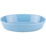Seramik Oval Fırın Kabı 28X18.5X6 Cm, Mavi Diamond, Şık ve Kullanışlı Tasarım - Seçenek 1 - Ahşap Bej - Siyah