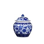 Seramik Retro Çiçekli Zencefil Kavanoz Vazo Mavi ve Beyaz Antika Porselen Vazo Çin Tarzı Çiçekli Zencefil Kavanoz Vazo, Tek Renk-B-G25xY30cm,One Color-B-W25xH30cm
