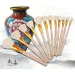 Seramik Sırlama Fırça Seti, Seramik Boyama, Yaldızlama, Çini, Vazo, Hobi Işleri, Koyun Tüyü-Set 12AD